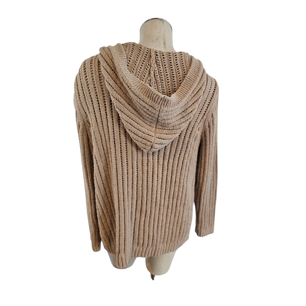 J.Jill Size LP Tan Hooded Cardigan Sweater - Picture 8 of 10